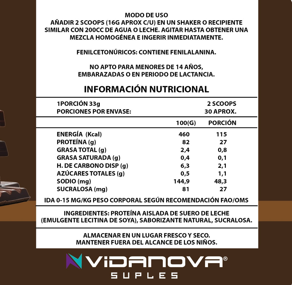 PROTEINA ISO WHEY 1KG SABORES CHOLATE Y COOKIES & CREAM - Vidanova®