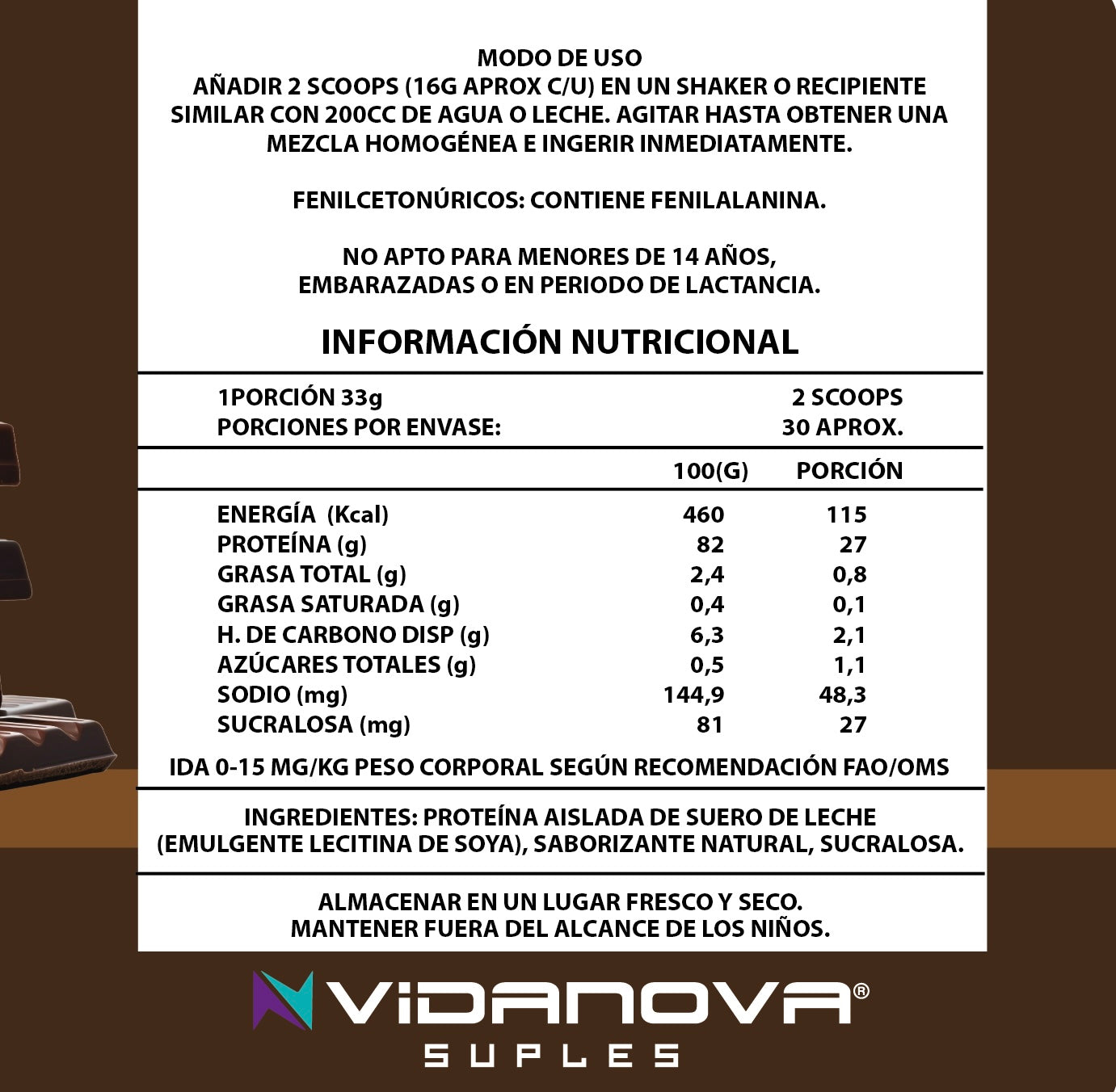 PROTEINA ISO WHEY 1KG SABORES CHOLATE Y COOKIES & CREAM - Vidanova®