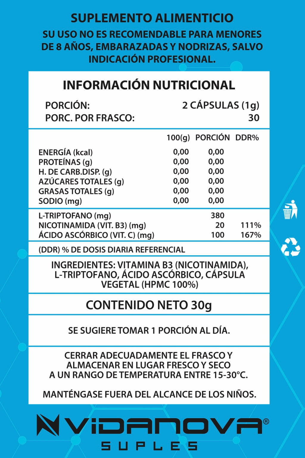 PRECURSOR NAD 500MG 60CAPS - Vidanova®