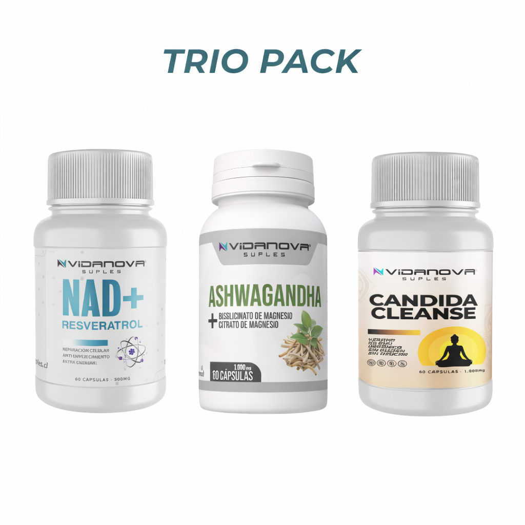 PACK TRIO NAD+ASHWAGANDHA+CANDIDA - Vidanova®