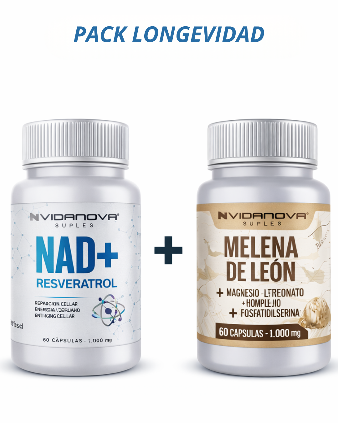 PACK LONGEVIDAD  NAD + RESVERATROL / MELENA DE LEON -  Vidanova®